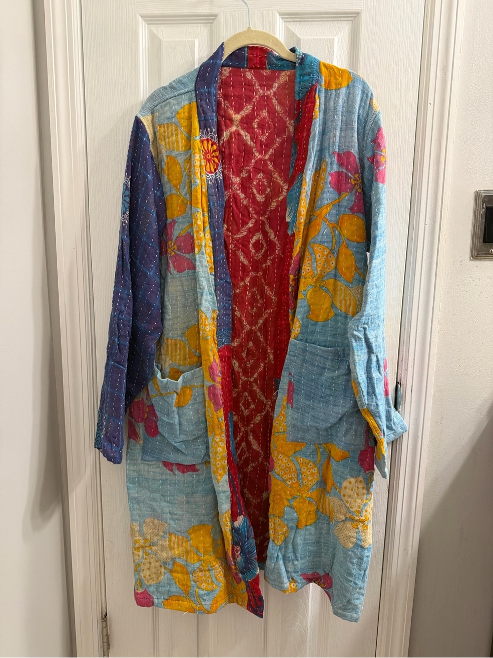 Reversible Kantha Kimono Robe Duster